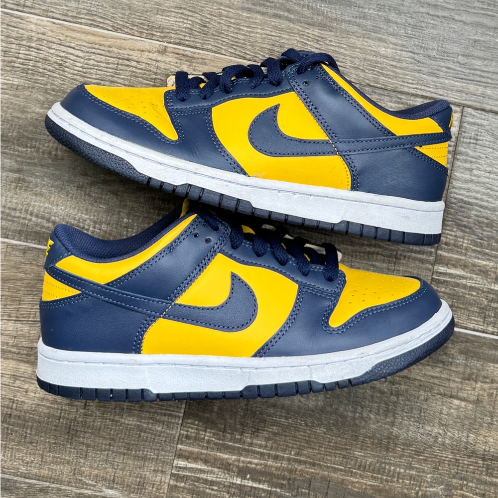 Nike dunk low Michigan navy blue yellow 6.5 8